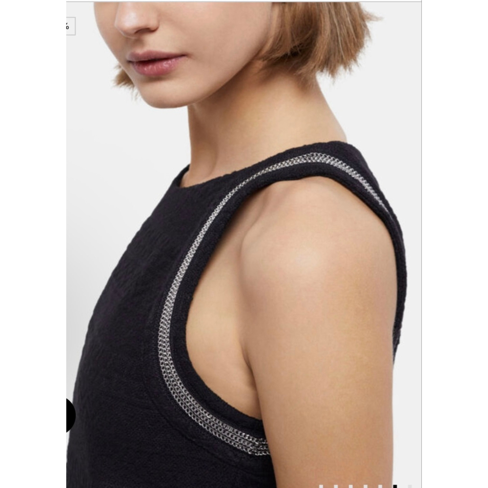 NWT Women's The Kooples Black Silver Chain Trim Mini Dress size 2 us 6 - Picture 6 of 6